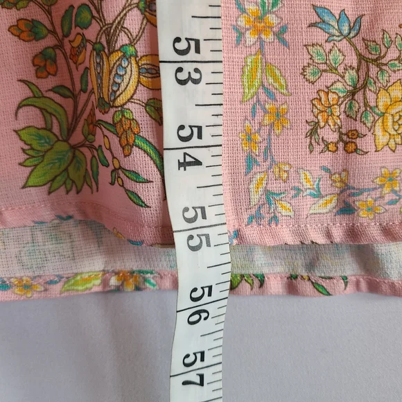 FORE One Shoulder Floral Maxi Dress Pink Bow Accent Size L Spring/Summer - Picture 6 of 8